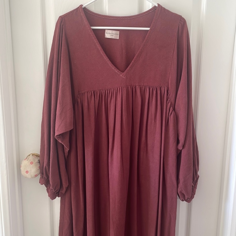Bespoke Honeydove Vintage Cozy Dress in Redwood